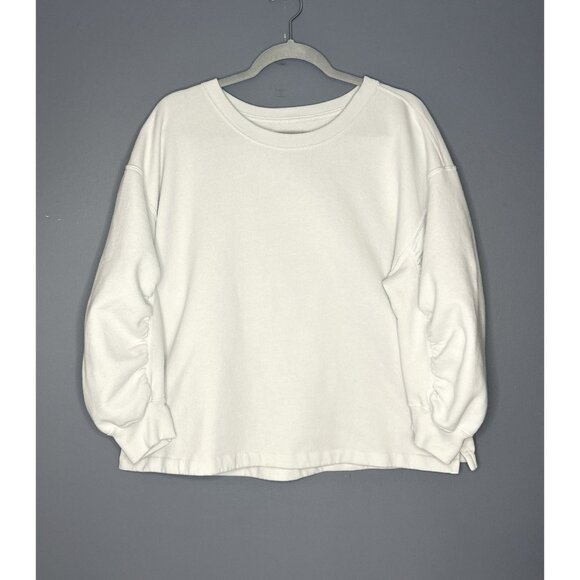 Abercrombie & Fitch Tops - Abercrombie & Fitch Soft AF Sweatshirt Women’s XL Scrunch Puff Sleeve White